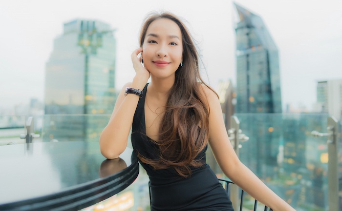 Rich woman in Singapore
