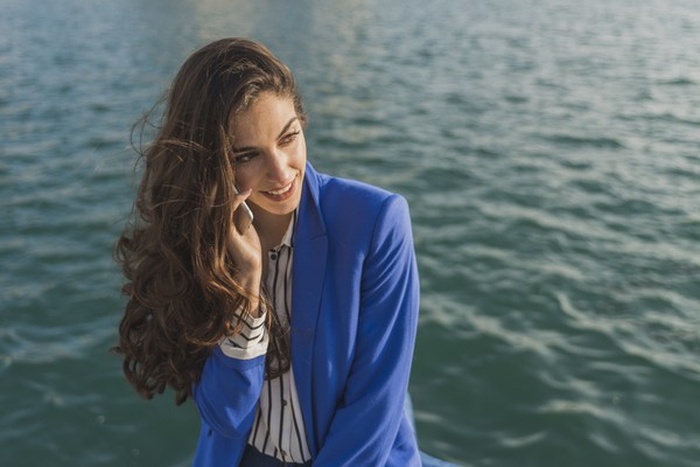 Elegant affluent woman at Evanston lakefront