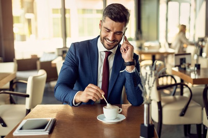 businessman of Germantown at the Cafe