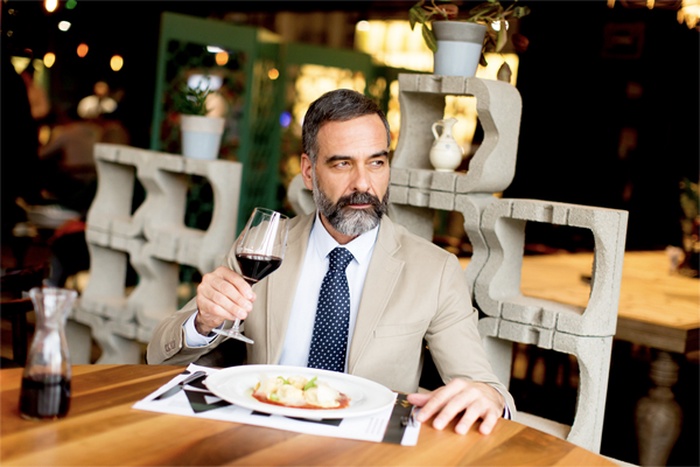 handsome man drinking