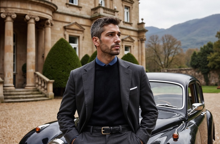 man fashion editorial outdoors