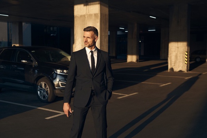 Elegant successful man in Garden City