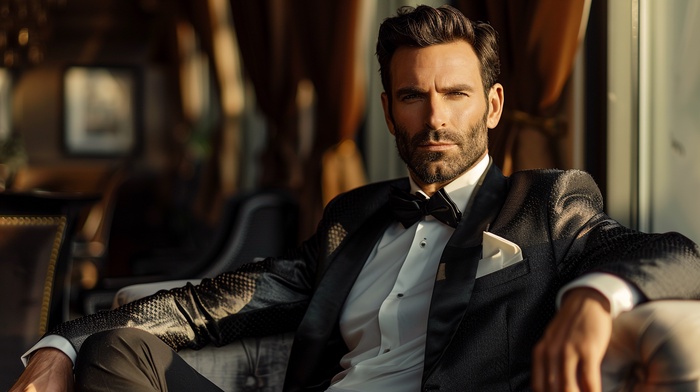homme riche sur une chaise