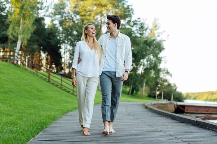 couple walking in the park