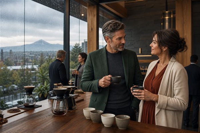 Solteros conversando en un encuentro de matchmaking para millonarios en Connecticut