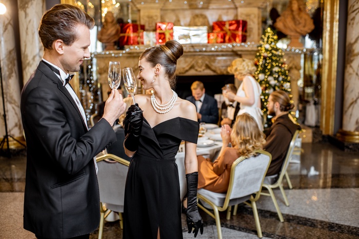 rich couple dance