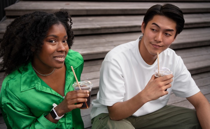 Black woman and Asian man