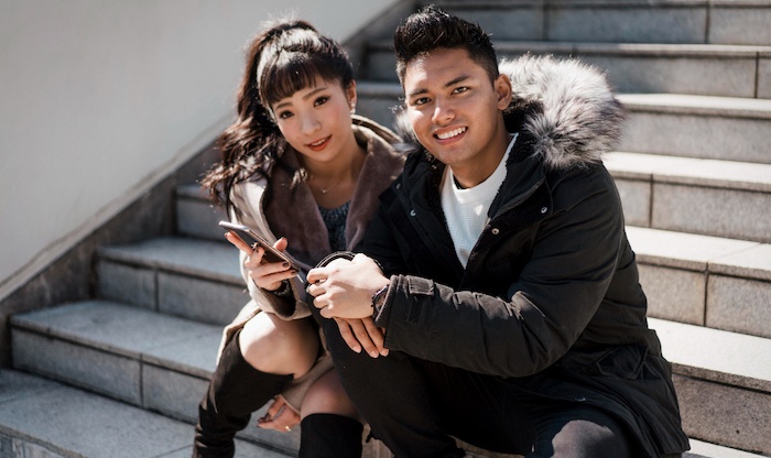 Asian woman & Latino man