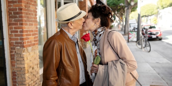 senior couple, over 50, charming couple, love