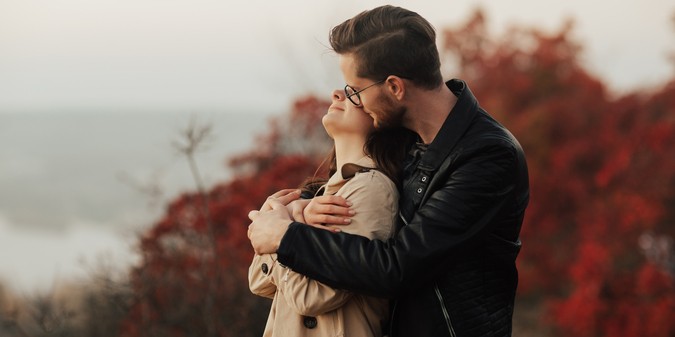 couple is hugging