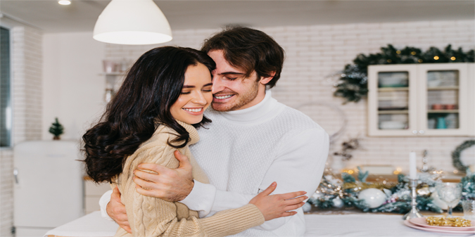 happy couple christmas