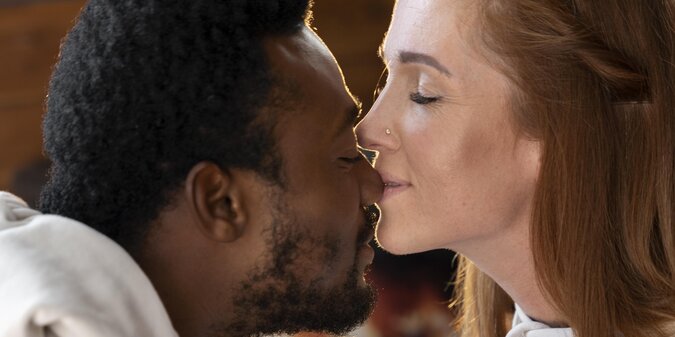 black man and white woman couple