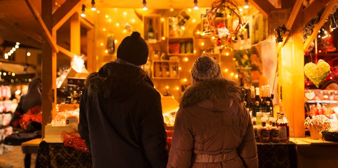 couple at Christmas market