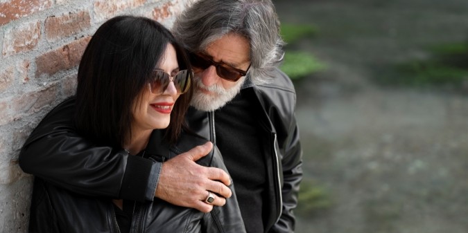 loving couple, rich people, cool mature couple