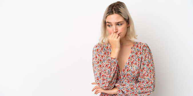 Shy woman