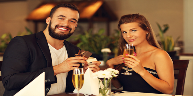 luxury couple cheerful