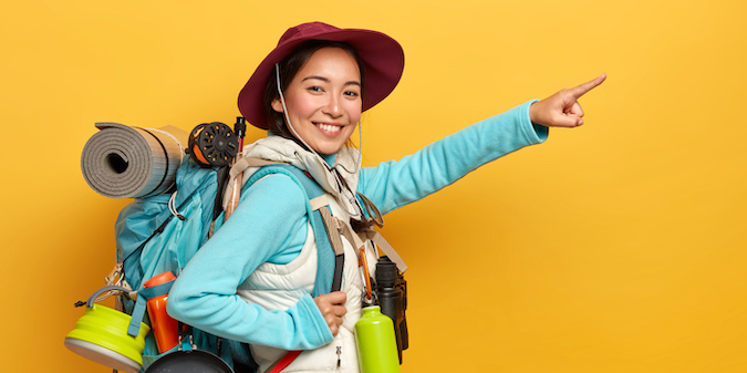 Backpacking woman