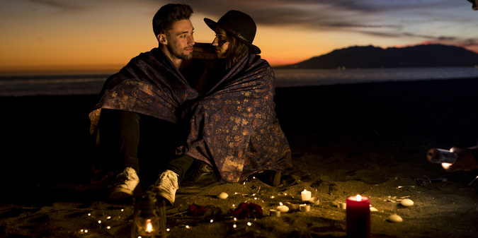 young couple sitting