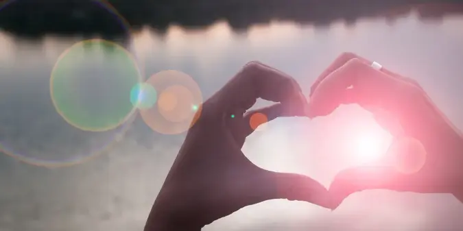 hand in shape of love heart