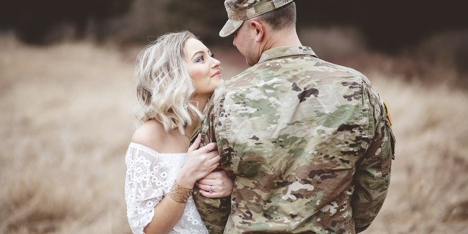 soldier with his wife