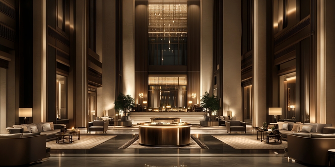Luxury hotel lobby