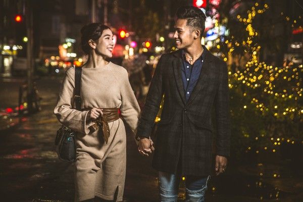Couples Walking in street
