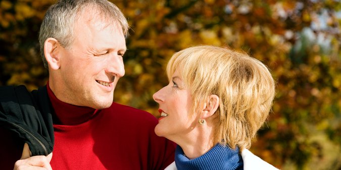 mature couple having a walk
